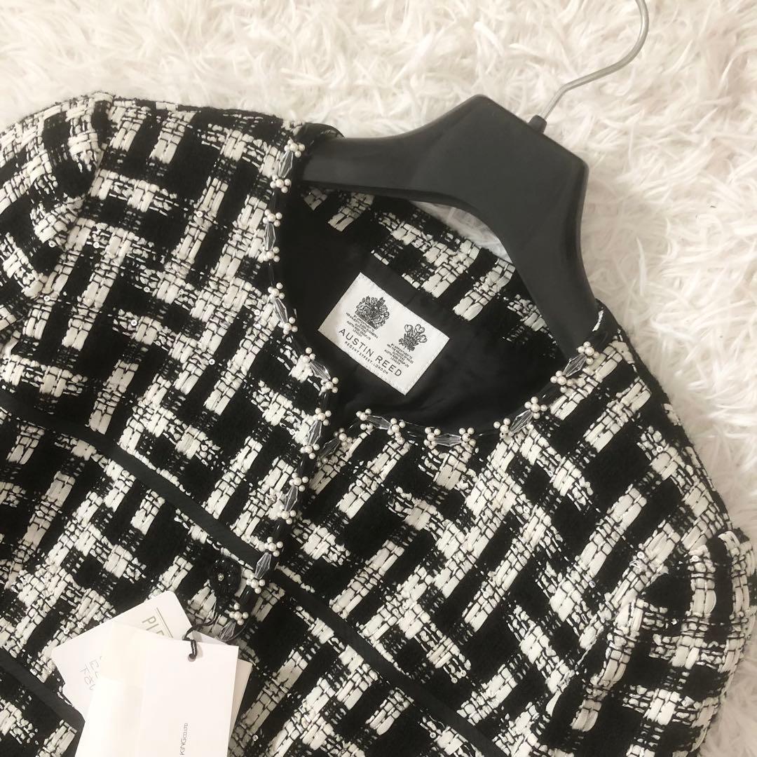 新品未使用 オースチンリード ツイードジャケット ビジュー ペプラム