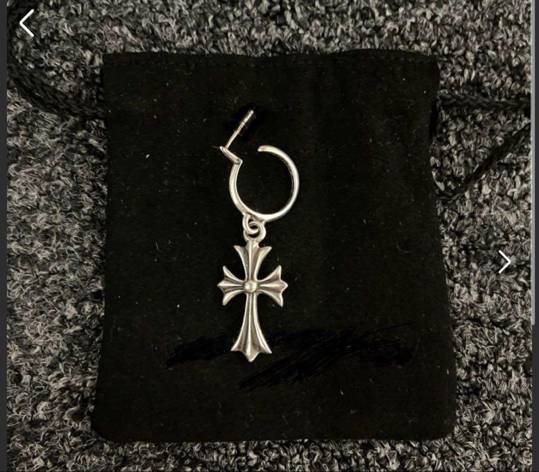 シルバーピアス 925 タイニーchクロスピアス クロスフープピアス