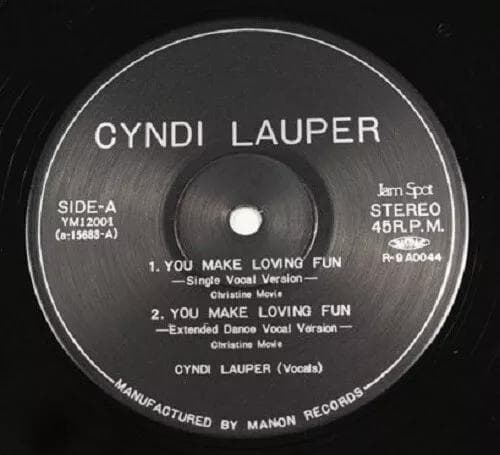 シンディ・ローパー　You Make Loving Fun 12”レコード