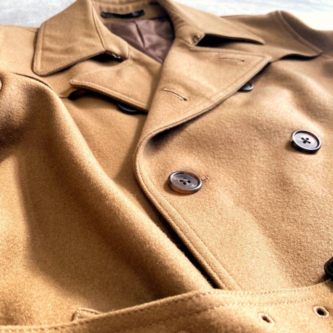 美品 PS Paul Smith トレンチコート ダブル カシミヤ混 キャメル
