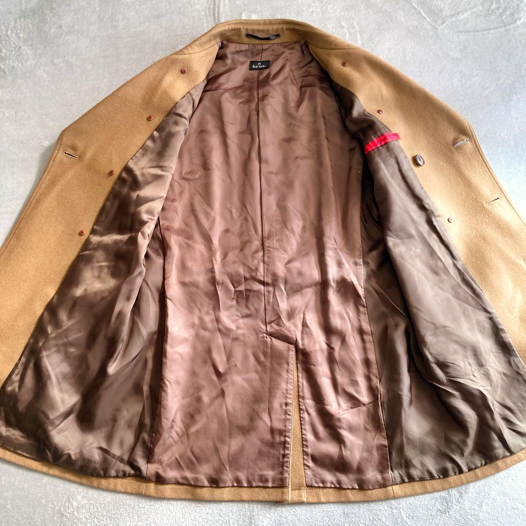美品 PS Paul Smith トレンチコート ダブル カシミヤ混 キャメル