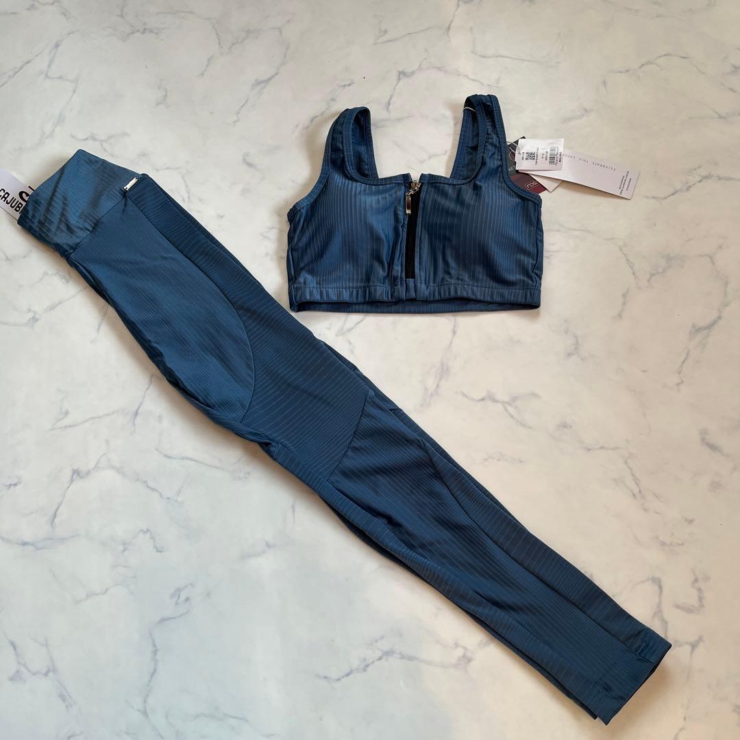 CAJUBRASILヨガウェアブラック・ペトロリウムブルーセットアップ×2新品