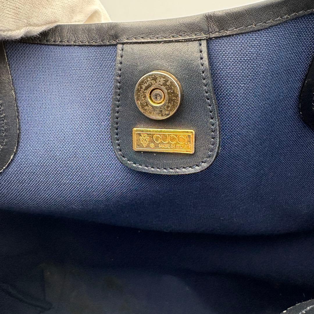 オールドグッチ トートバッグ シェリーライン インターロッキング PVC 本革