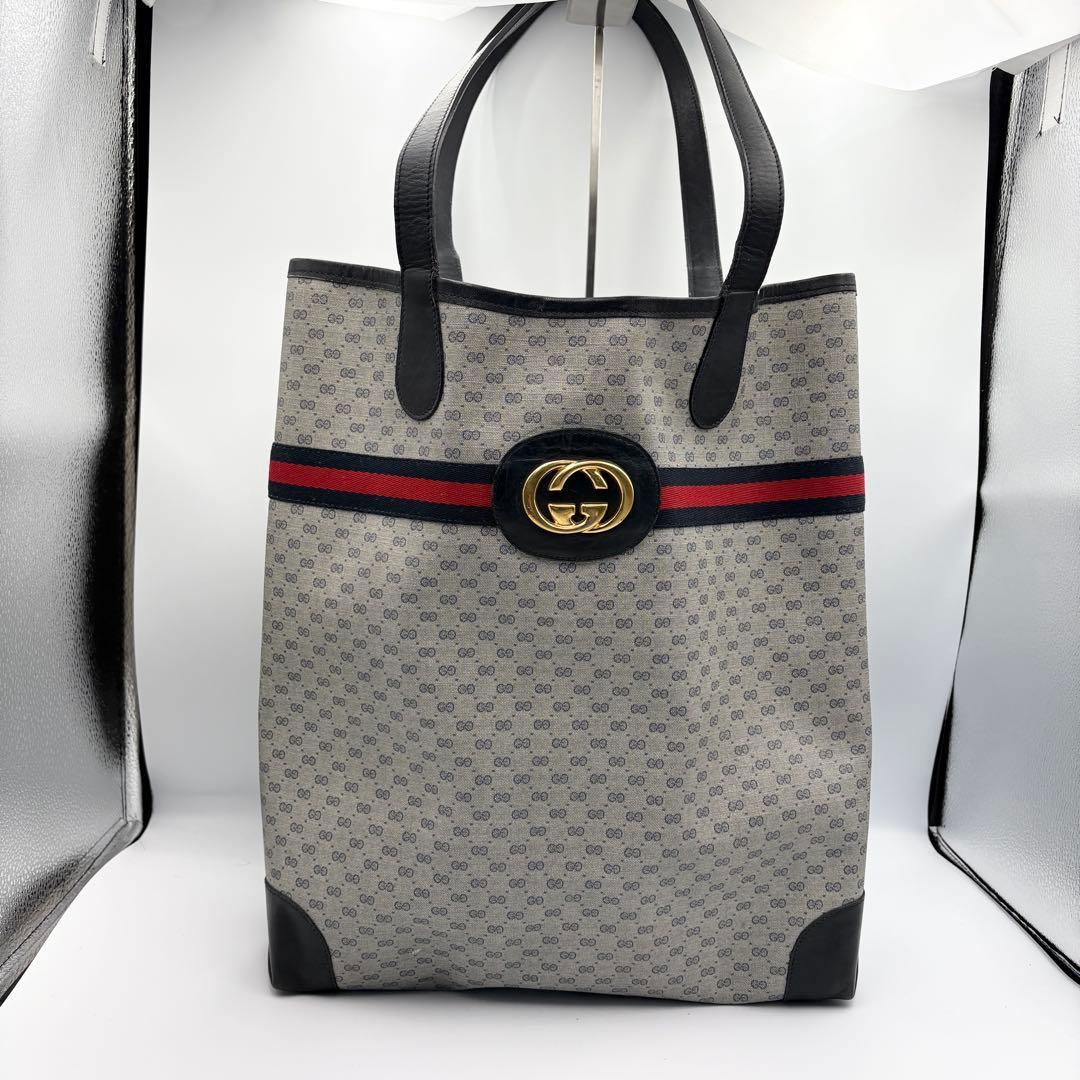 オールドグッチ トートバッグ シェリーライン インターロッキング PVC 本革