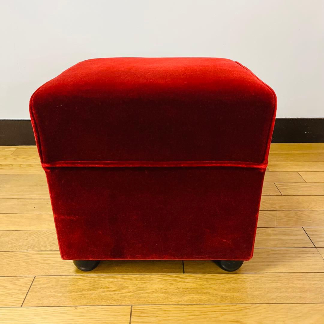 【アンティーク】sancosomo 昭和レトロ 1人掛けスツールワインレッド