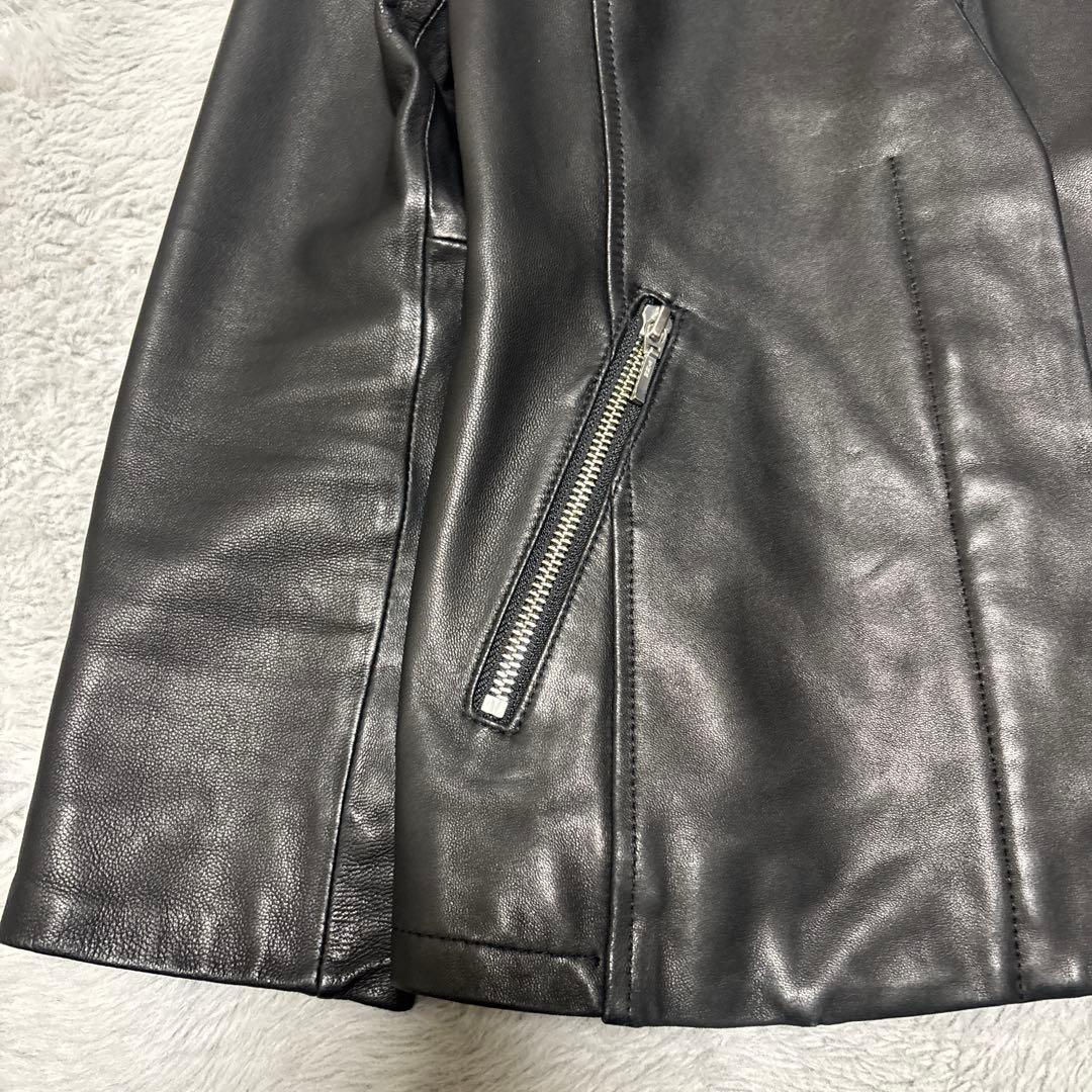 LAUTREAMONT 本革　ラム　レザージャケット　ノーカラー　襟無　Lサイズ