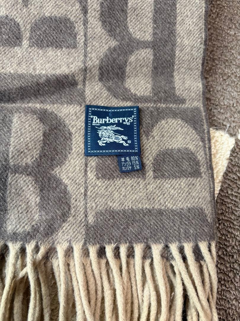 Burberrys バーバリー　 Bロゴ　チェック柄　大判　ストール　マフラー