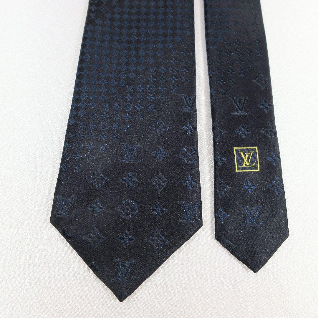 美品☆ルイヴィトン　ミックスモノグラム　ネイビー　ネクタイ