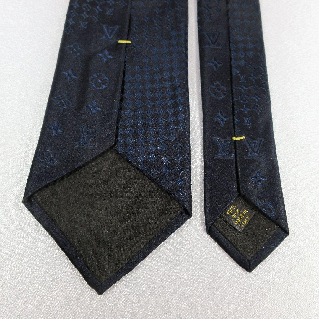 美品☆ルイヴィトン　ミックスモノグラム　ネイビー　ネクタイ