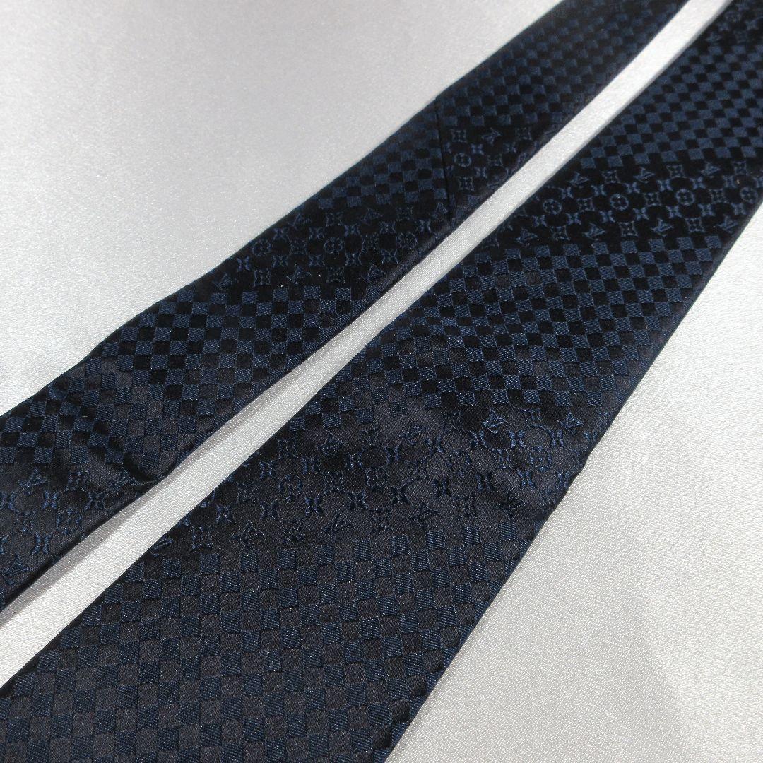 美品☆ルイヴィトン　ミックスモノグラム　ネイビー　ネクタイ