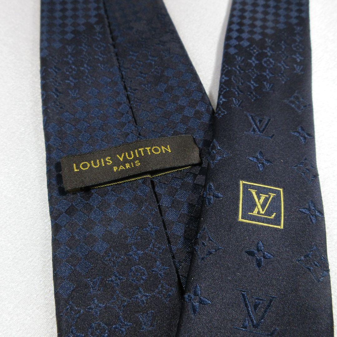 美品☆ルイヴィトン　ミックスモノグラム　ネイビー　ネクタイ