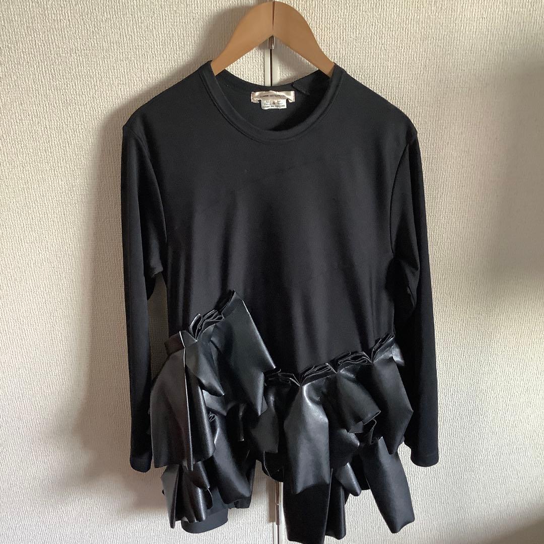 COMME des GARCONS 2024FWフェイクレザーフリルカットソー