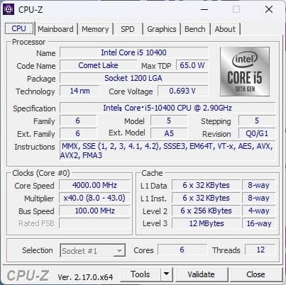 自作PC・Core i5-10400/MEM32GB/SSD500GB