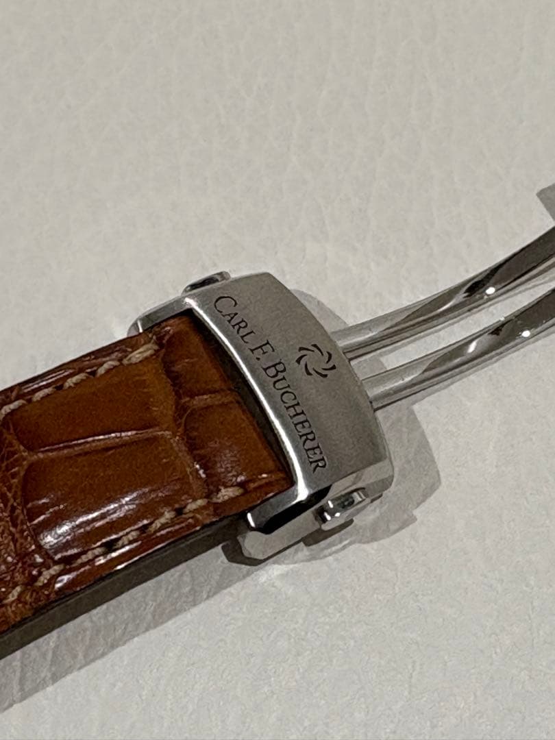 極美品 カール F. ブヘラ 純正 アリゲーター ストラップとDバックル 茶色