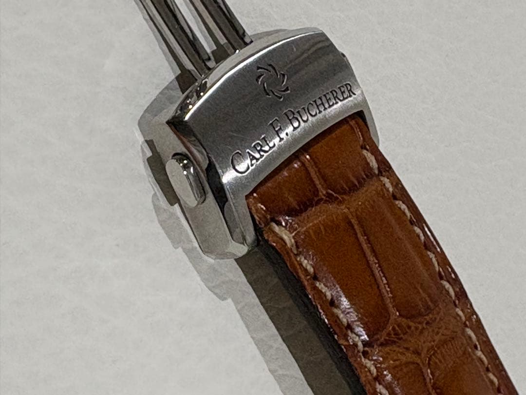 極美品 カール F. ブヘラ 純正 アリゲーター ストラップとDバックル 茶色