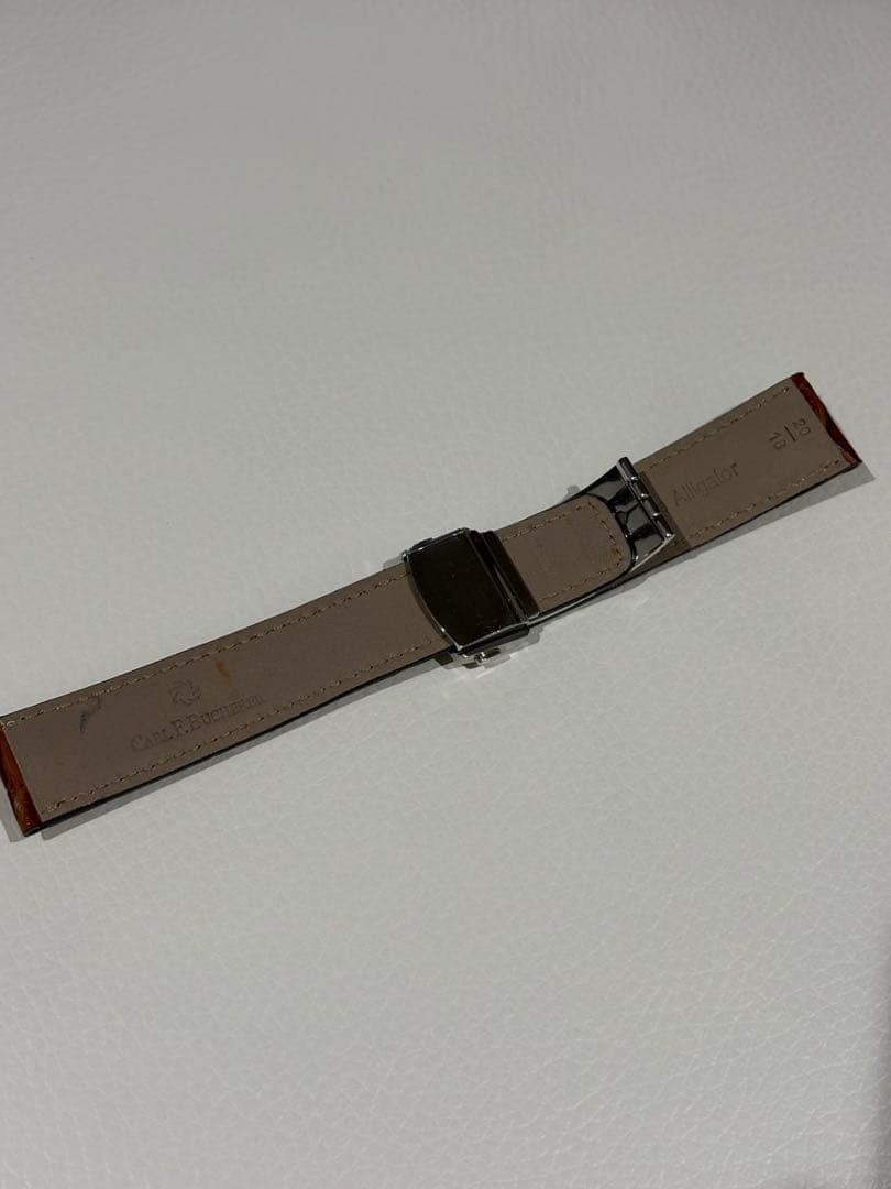 極美品 カール F. ブヘラ 純正 アリゲーター ストラップとDバックル 茶色
