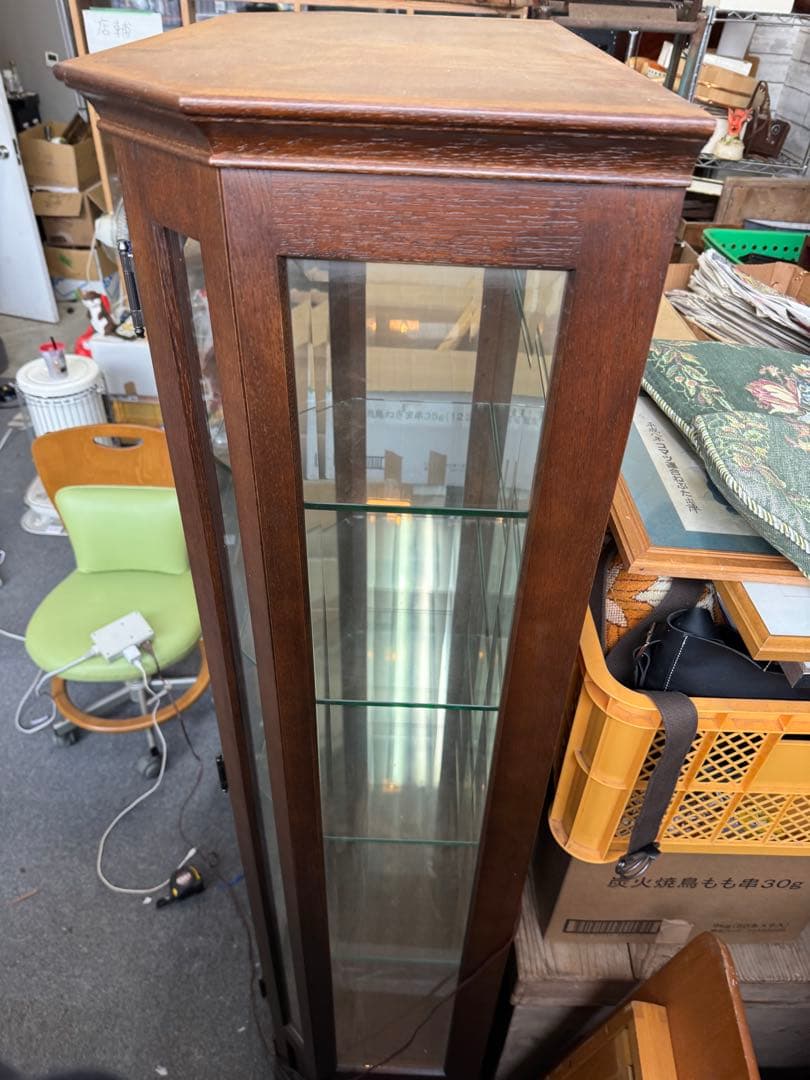 木製ガラスケース 5段棚 ダークブラウン