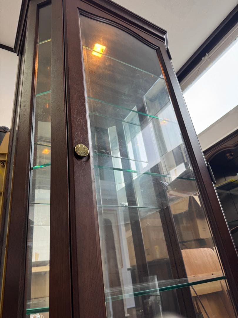 木製ガラスケース 5段棚 ダークブラウン