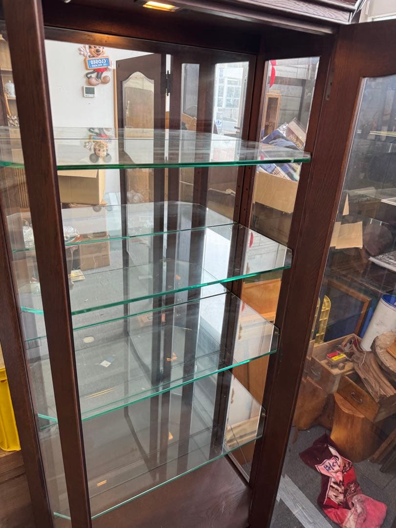 木製ガラスケース 5段棚 ダークブラウン