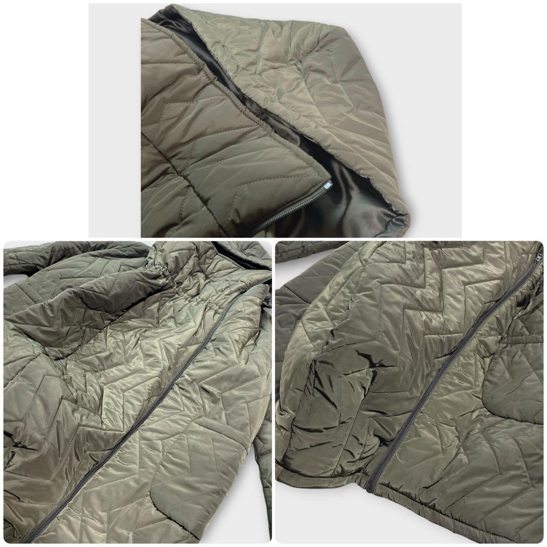 【極美品】ミルクティー⭐️中綿ロングママコート　ステラ　4way カーキ