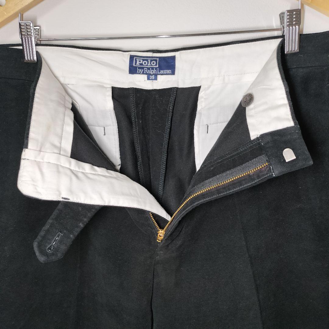 PoloRalphLauren ポロラルフローレン ベロア風スラックスパンツ L