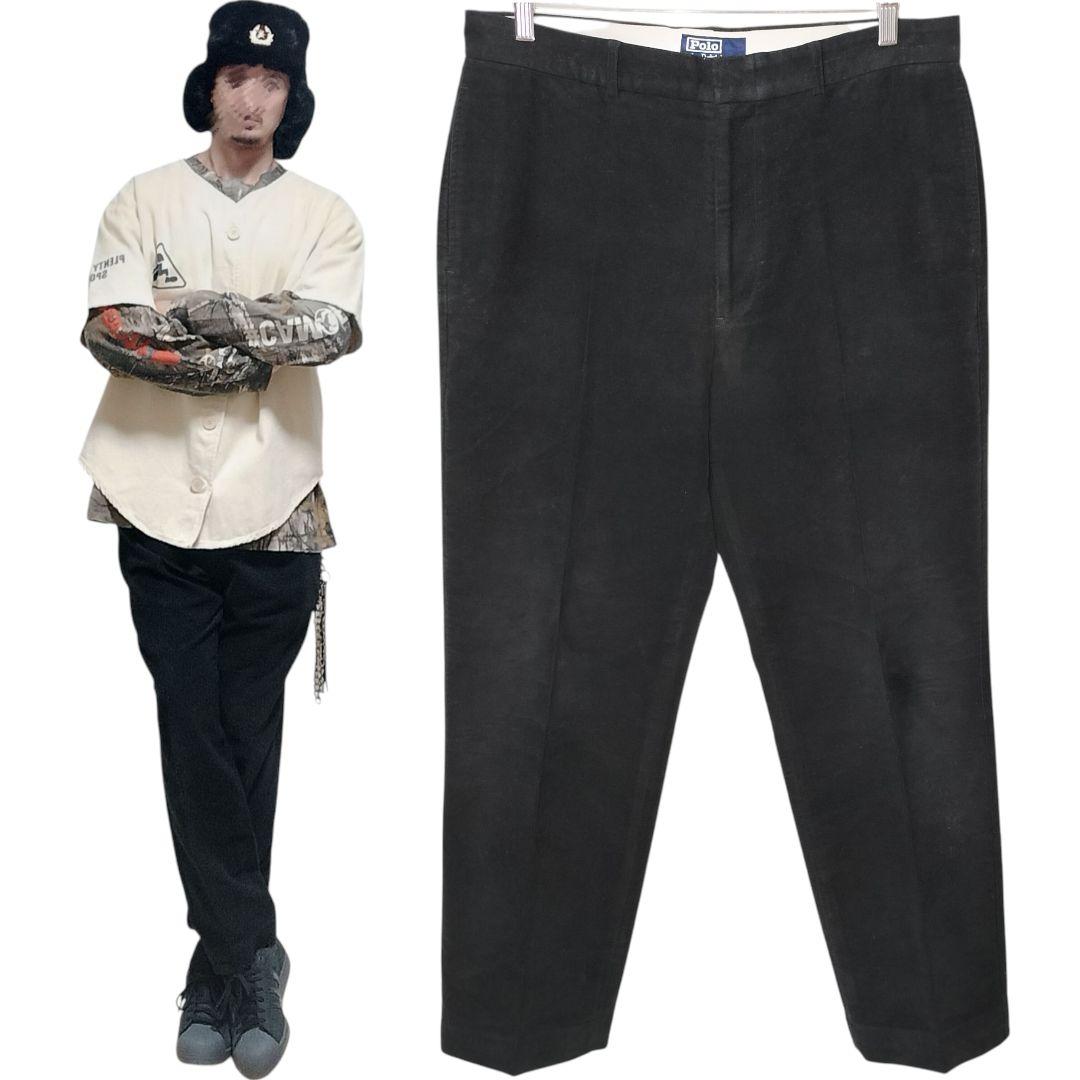 PoloRalphLauren ポロラルフローレン ベロア風スラックスパンツ L