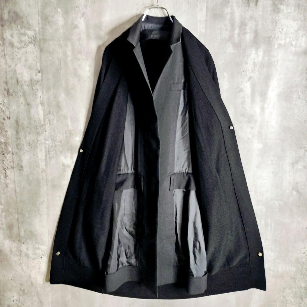 美品★sacai Suiting Mix レイヤード ドッキングスプリングコート