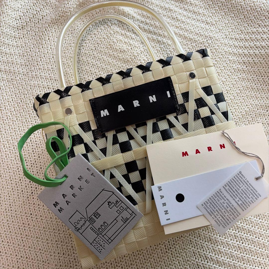 kikirara 様MARNI MARKETチェック柄 かごバッグ