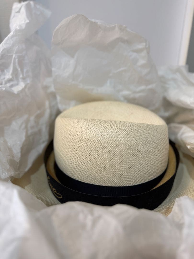新品「Borsalino」のパナマハット　レディース箱付き