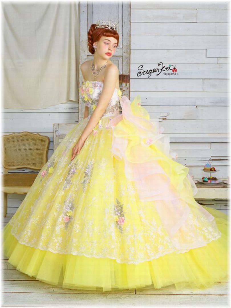 シュガーケイイエローフラワー刺繍7〜11T