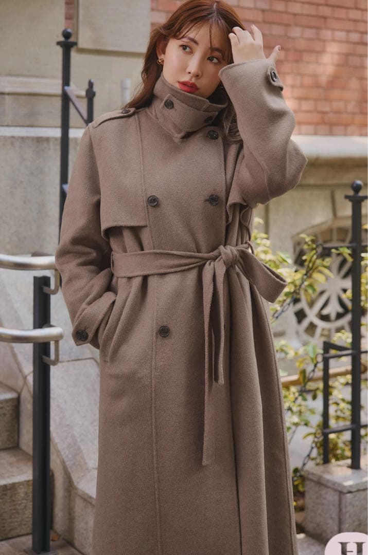 ハーリップトゥ　Wool-Blend Rever Trench Coat
