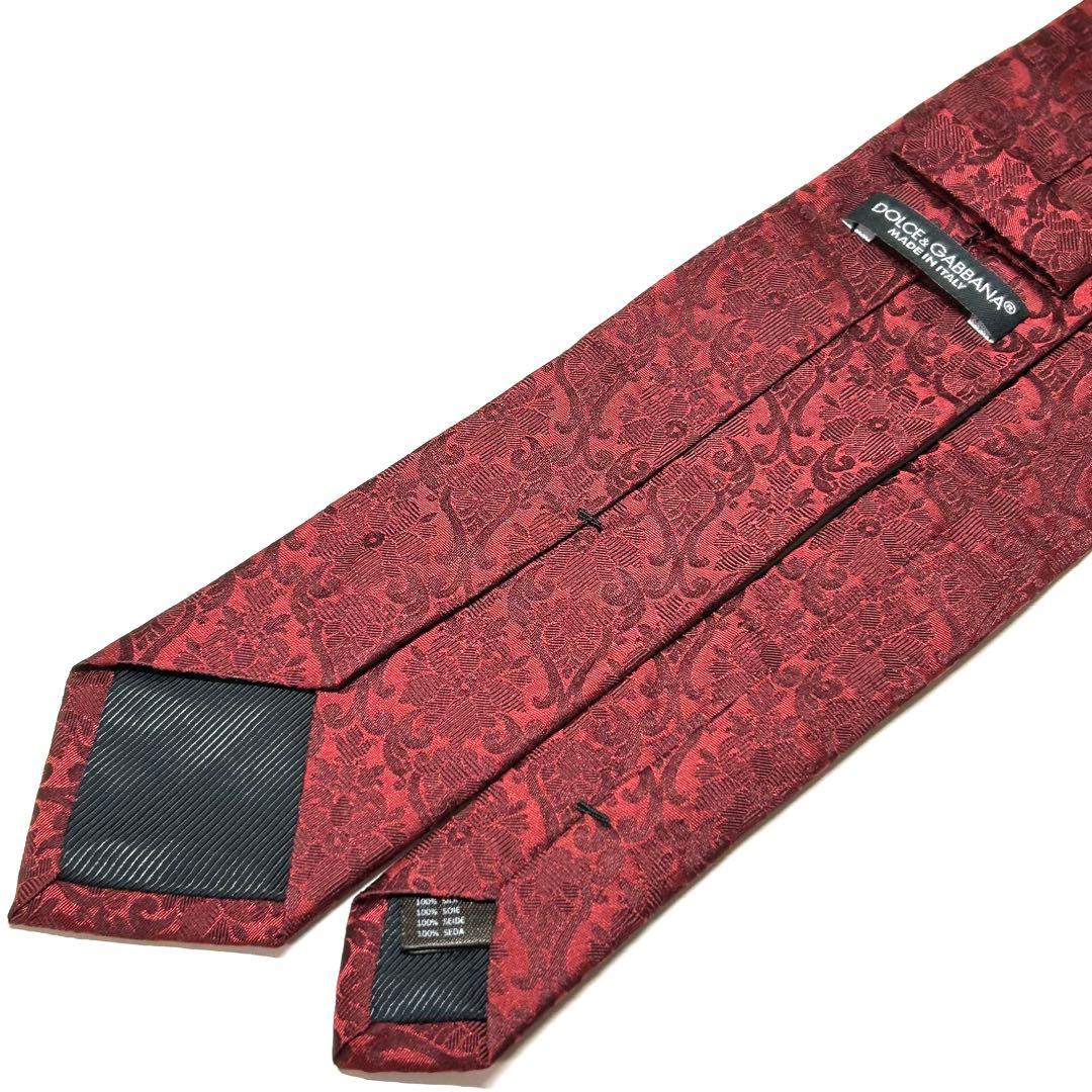 【未使用に近い✨】DOLCE&GABBANA ネクタイ 花柄 ジャガード ナロー
