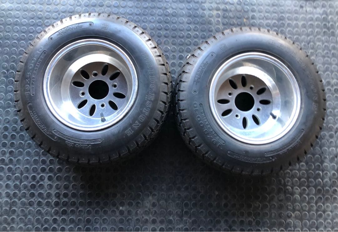 ジャイロ2スト 4穴　10インチワイドホイール　タイヤ未走行　PCD110