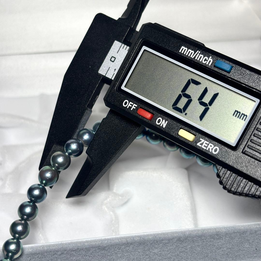 あこや真珠　パールネックレス　6.0-6.5mm 本真珠　ブルー系