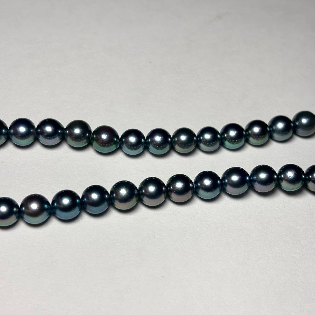 あこや真珠　パールネックレス　6.0-6.5mm 本真珠　ブルー系