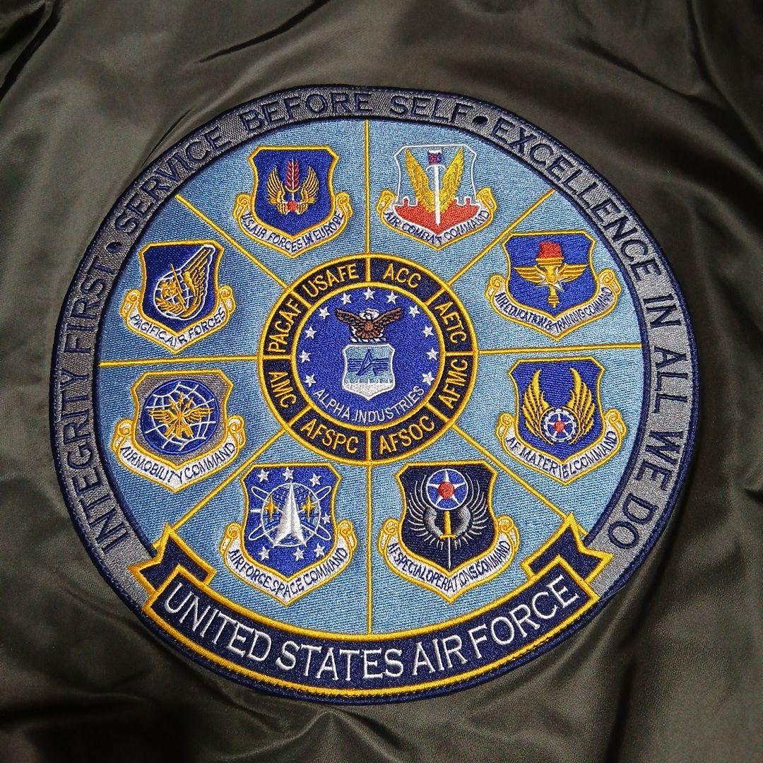 ALPHAフライトジャケットCWU45/Pタイト濃緑M刺繍パッチM新品未使用