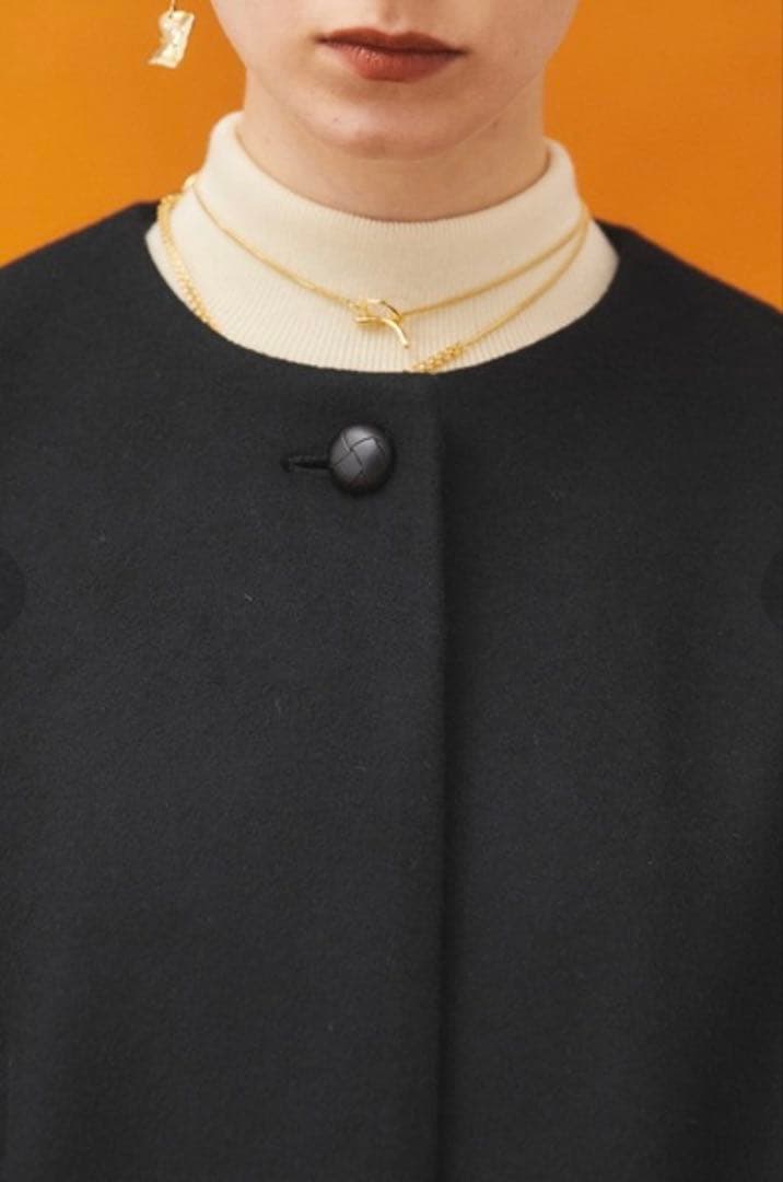 パブリックトウキョウ　【S100ウール】ボリュームスリーブノーカラーコート