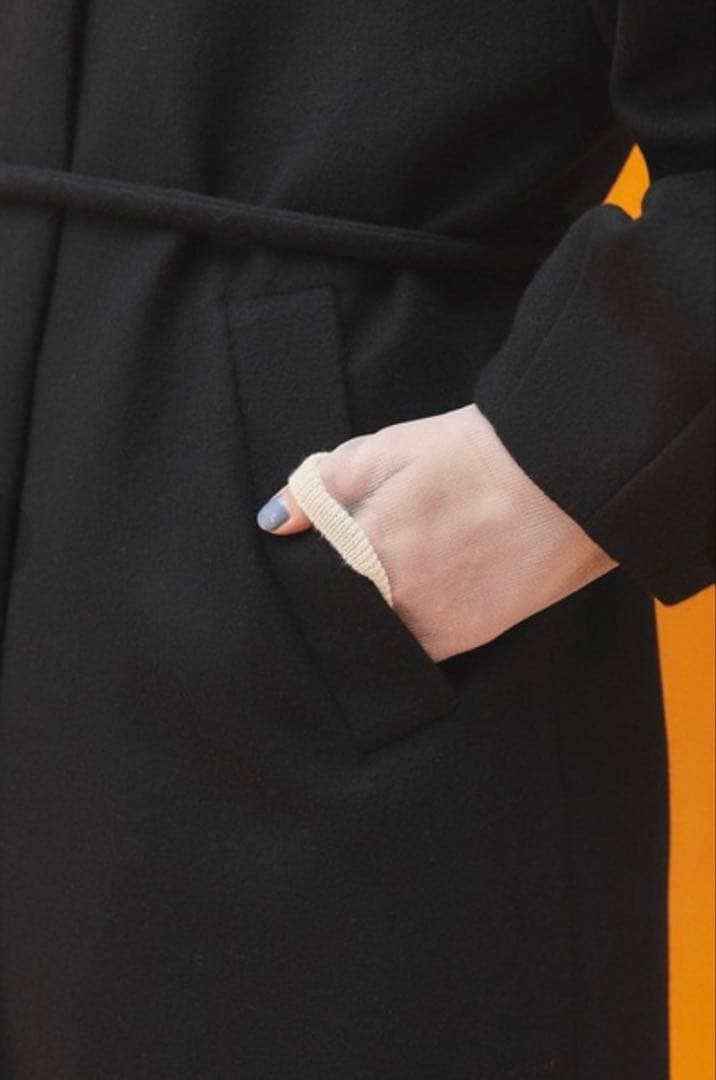 パブリックトウキョウ　【S100ウール】ボリュームスリーブノーカラーコート