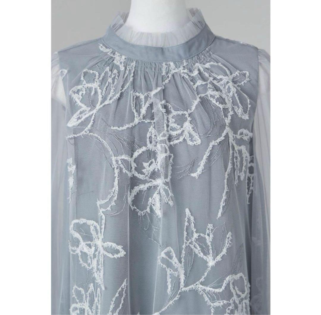 7★新品★ドリードール　フェザーフラワーチュールドレス　L