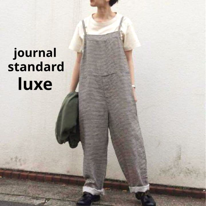 ジャーナルスタンダードラックス リネンボーダーキャミサロペット