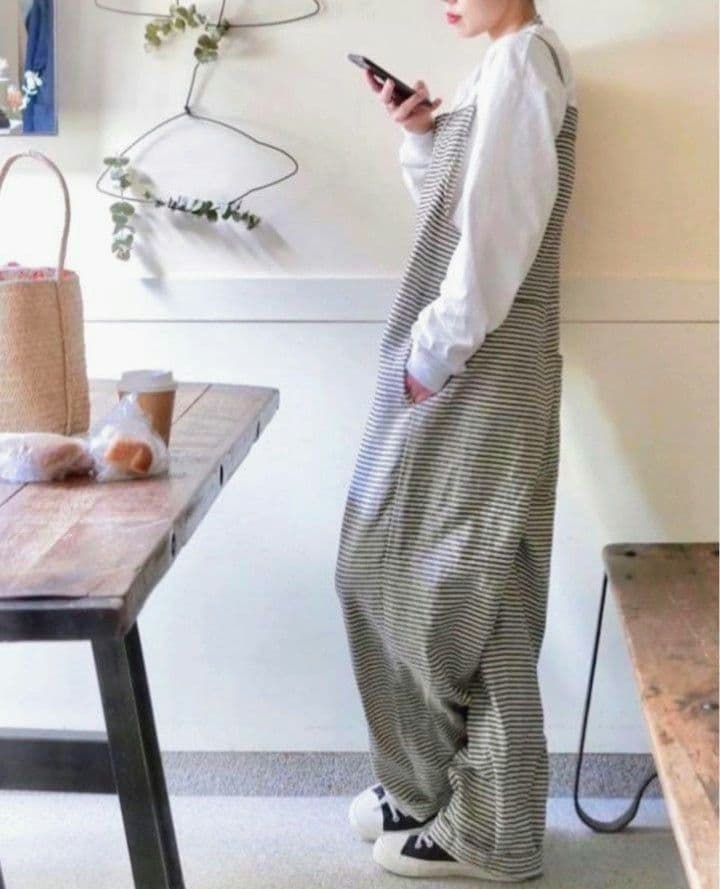 ジャーナルスタンダードラックス リネンボーダーキャミサロペット