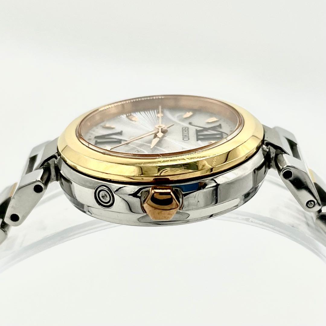 【稼働】セイコー 1B22-0AC0 ルキア 電波ソーラー 白文字盤 腕時計