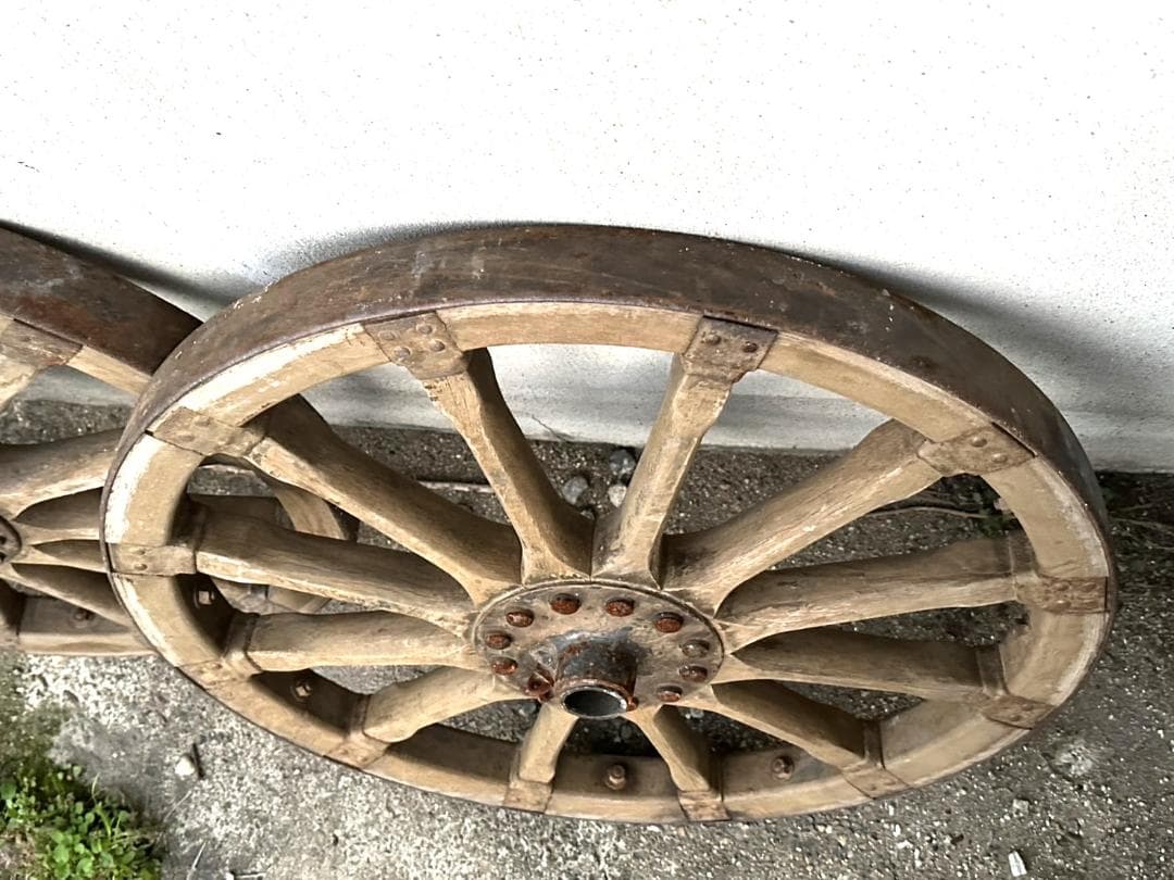 レア品 旧家 蔵出し 野戦砲 車輪 直径-約70cm 旧日本軍 大砲 骨董