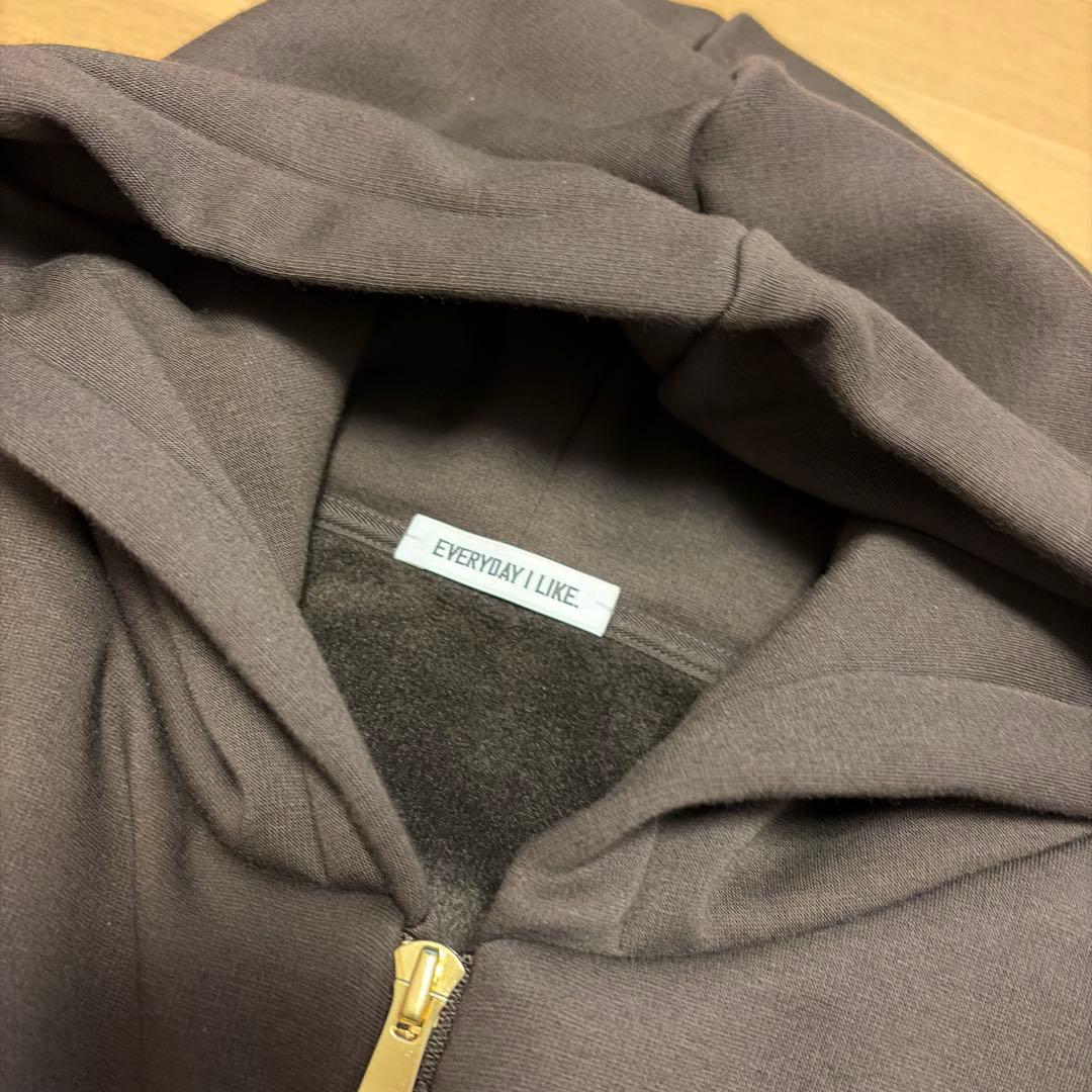 Deuxieme CIass Warm ジップ フーディー ブラウン