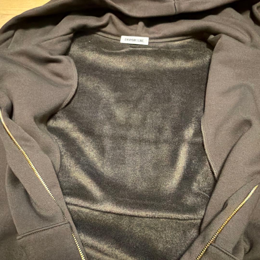 Deuxieme CIass Warm ジップ フーディー ブラウン