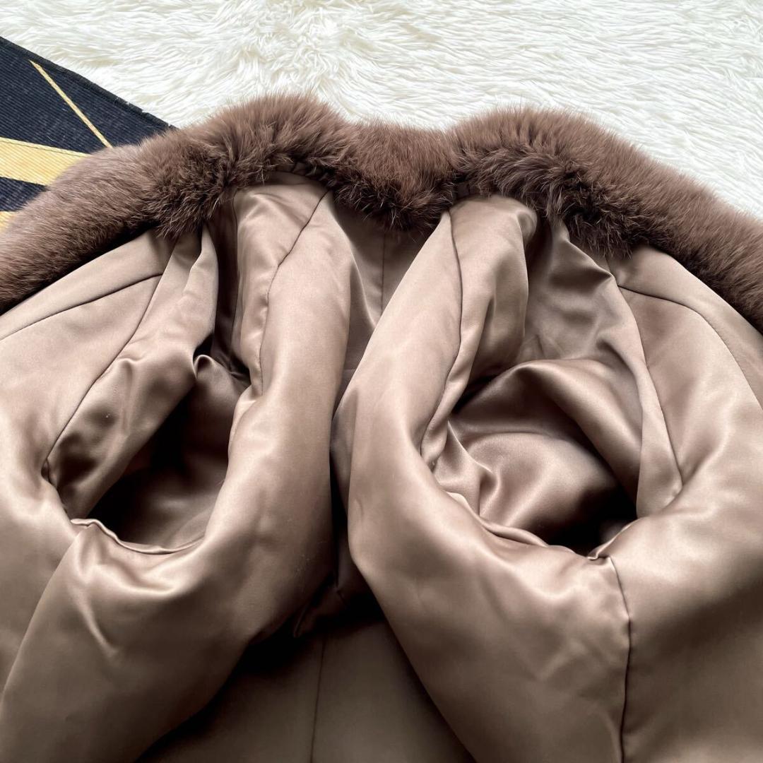 肉厚◎/総丈76 染め/カラー フォックス ファーコート リアルファー 毛皮 L