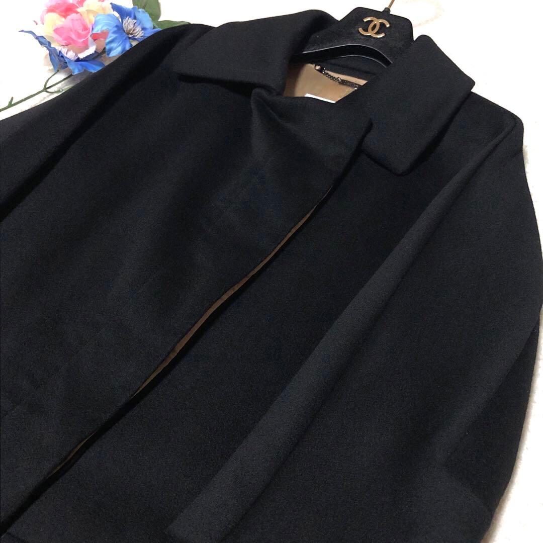 新品未使用　白タグ　マックスマーラ　チェスターコート　ラナ　カシミヤ　黒　40