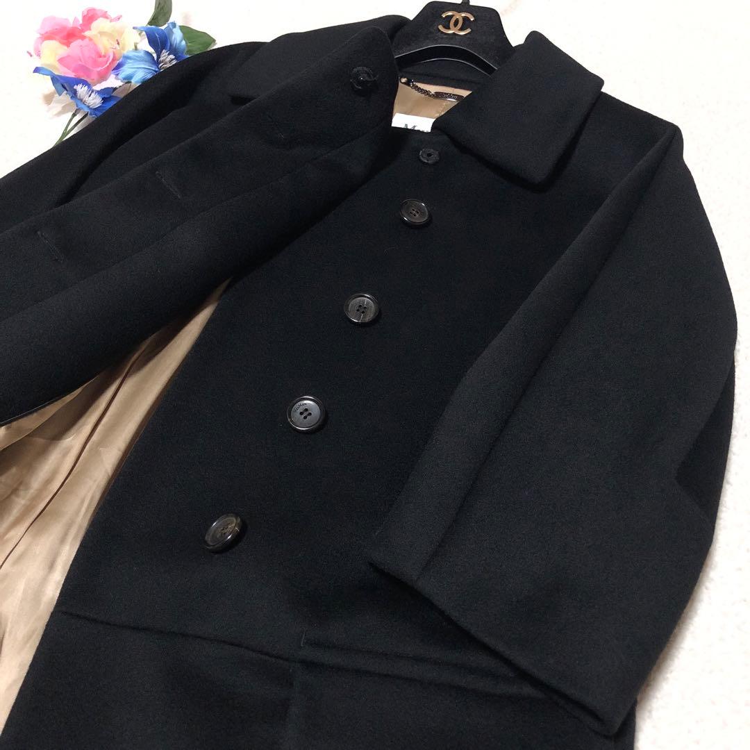 新品未使用　白タグ　マックスマーラ　チェスターコート　ラナ　カシミヤ　黒　40