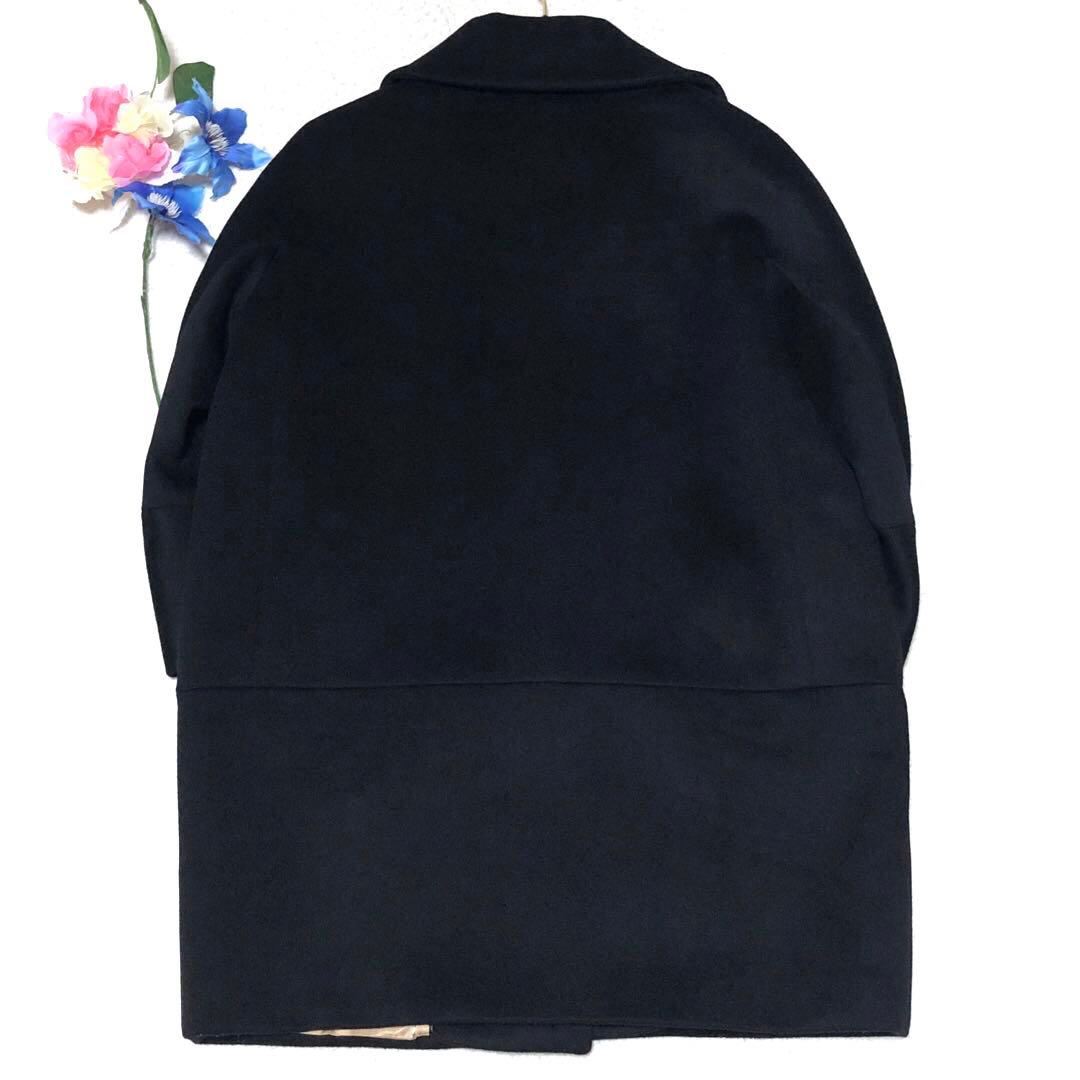 新品未使用　白タグ　マックスマーラ　チェスターコート　ラナ　カシミヤ　黒　40