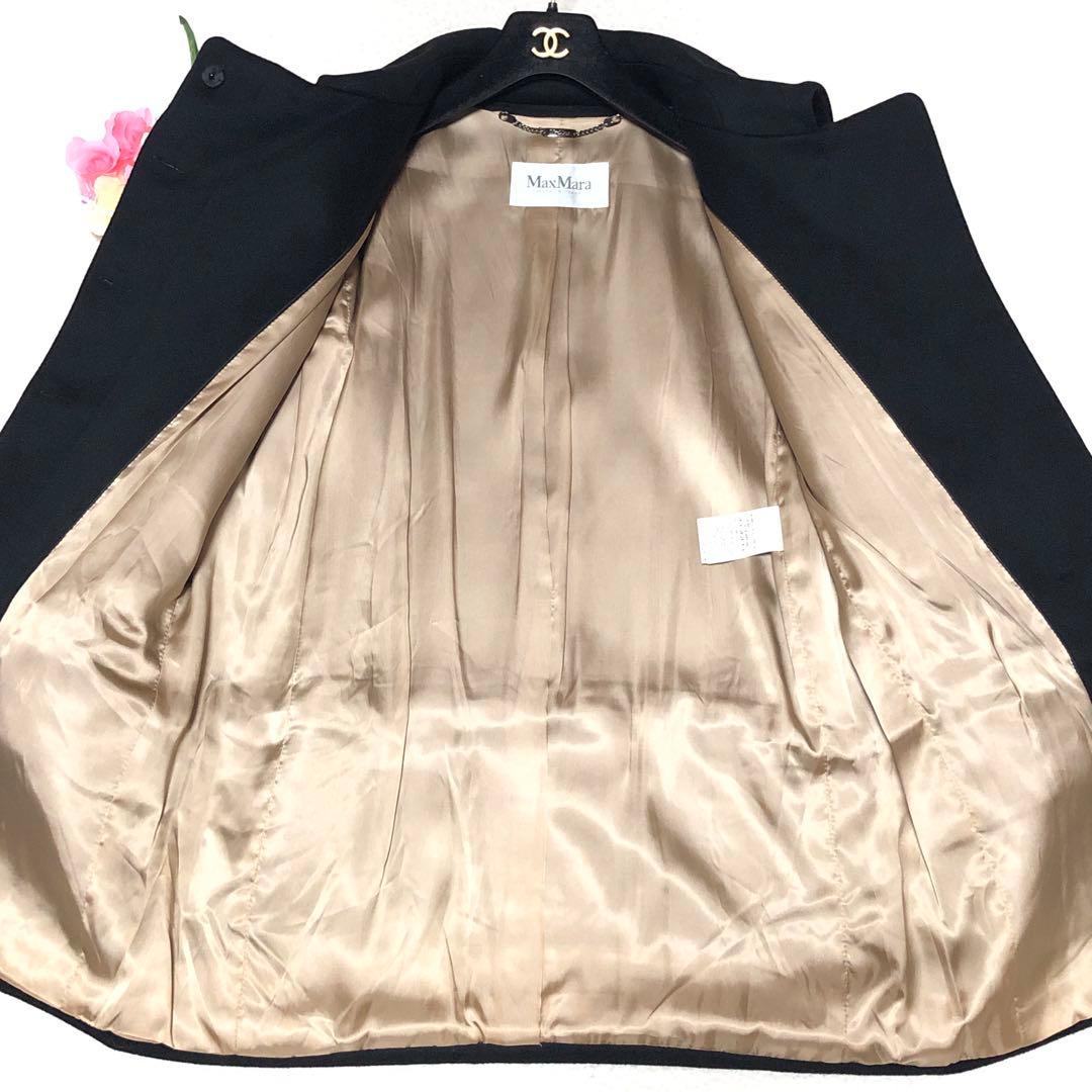 新品未使用　白タグ　マックスマーラ　チェスターコート　ラナ　カシミヤ　黒　40